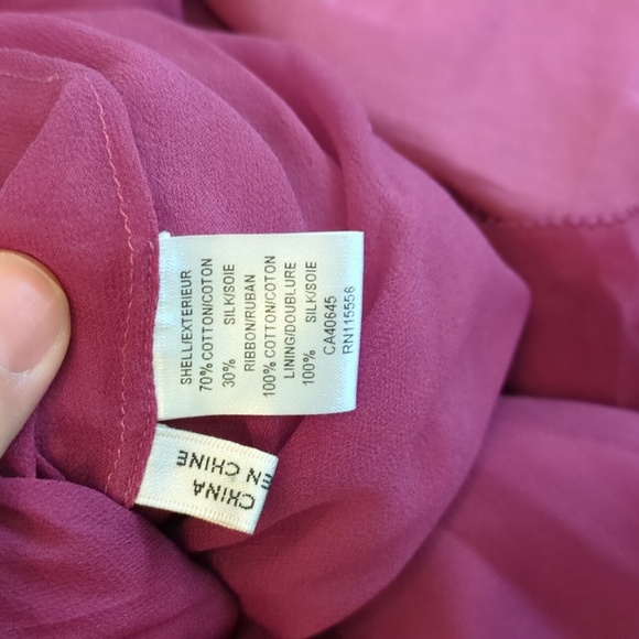 Feminine Silk Blend Flowy Coquette Elegant Pink Strapless Back Bows Midi Dress - Picture 8 of 9